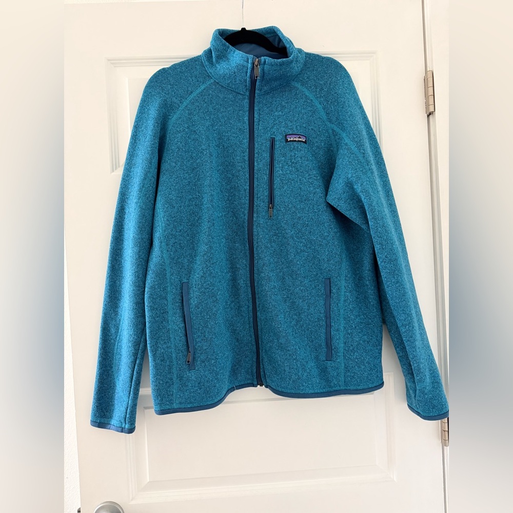 Men’s Patagonia Better Sweater fleece zip up jacket size L in teal